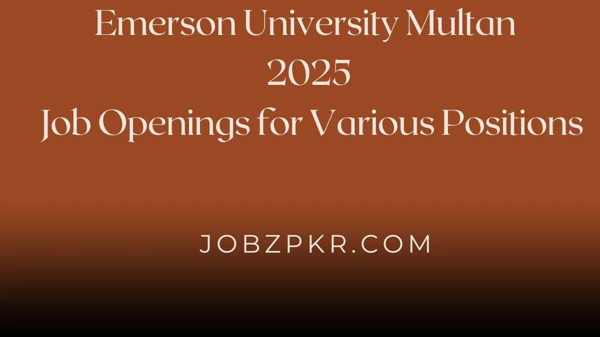 Emerson University Multan 2025 Job Openings for Various Positions